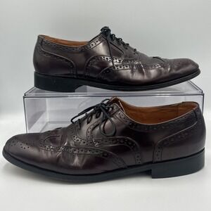 Freeman Free Men's SZ 11M Burgundy Leather Brogue Wingtip Dress Shoes
